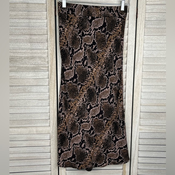 ZARA (TRF Collection) Snake Print Pull On Midi Skirt-Small - Picture 2 of 2